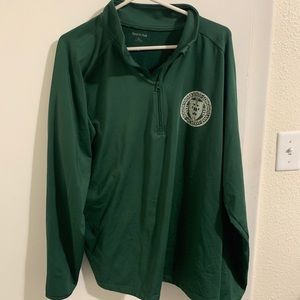 Green half zip up long sleeve sweatshirt